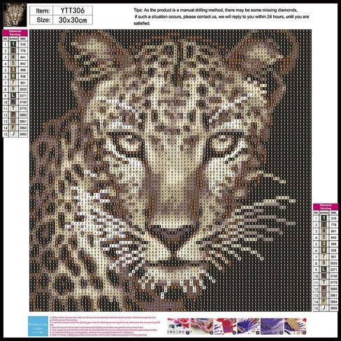 مجموعة الطلاء الماسي من Diosedyer Leopard للبالغين، صورة نمر واقعية بحفر كامل 5D مع الفن الماسي للعيون الذهبية، حرفة الماس DIY للحيوانات البرية لديكور جدار المنزل 11.8 × 11.8 بوصة in Kuwait