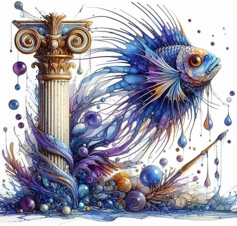 مجموعات الطلاء الماسي للأسماك من أنوفر للبالغين، مجموعات فنية ماسية خماسية الأبعاد للمبتدئين، مجموعات طلاء ماسية كاملة الحفر لديكور الحائط المنزلي، 12 × 12 بوصة in Kuwait