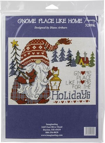Imaginating Cross Stitch Kit 8"X6"-Gnome Place Like Home (14 Count) Art Craft in Saudi Arabia