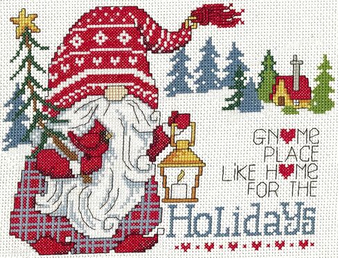 Imaginating Cross Stitch Kit 8"X6"-Gnome Place Like Home (14 Count) Art Craft in Saudi Arabia