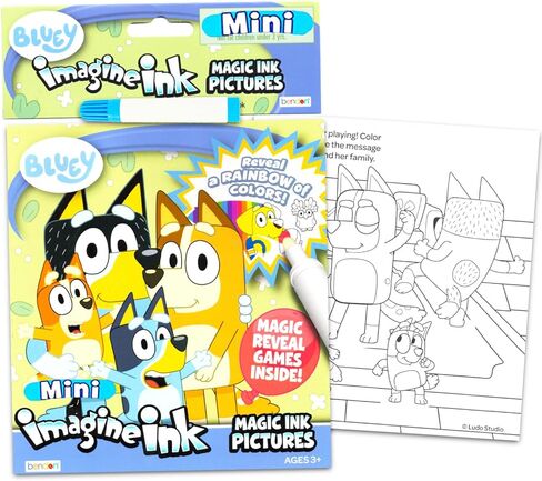 Bluey Imagine Ink Coloring Super Set ~ Bundle with 3 Imagine Ink Mess-Free Coloring Books for Kids with Stickers Party Favors and Activities in Saudi Arabia