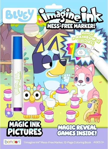 Bluey Imagine Ink Coloring Super Set ~ Bundle with 3 Imagine Ink Mess-Free Coloring Books for Kids with Stickers Party Favors and Activities in Saudi Arabia