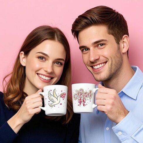 25 Pcs Valentines Day UV DTF Cup Wraps, Boho Retro Uvdtf Cup Wraps for 16 oz Water Bottle, Pink Watercolor Decal Stickers for Women Her Girlfriend Wife DIY Crafts Gift in Saudi Arabia