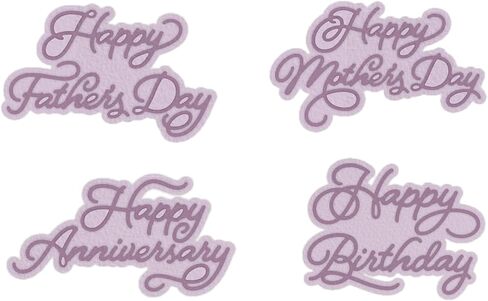 4PCS Letters Metal Cutting Dies for Card Making Happy Birthday Happy Father's Day Happy Mother's Day Happy Anniversary Metal Die Cuts for DIY Scrapbooking Paper Crafting Embossing Carboon Steel in Saudi Arabia