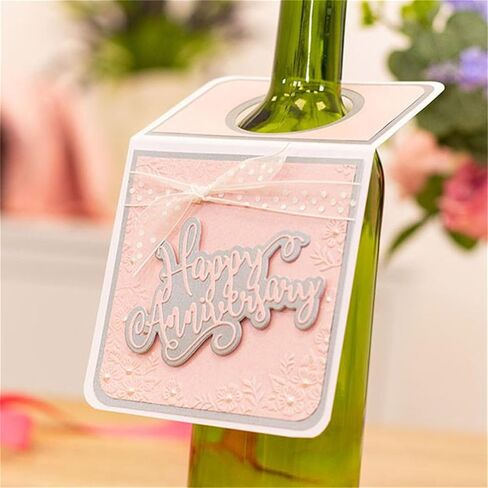 4PCS Letters Metal Cutting Dies for Card Making Happy Birthday Happy Father's Day Happy Mother's Day Happy Anniversary Metal Die Cuts for DIY Scrapbooking Paper Crafting Embossing Carboon Steel in Saudi Arabia