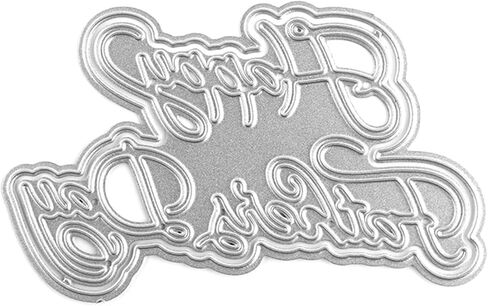 4PCS Letters Metal Cutting Dies for Card Making Happy Birthday Happy Father's Day Happy Mother's Day Happy Anniversary Metal Die Cuts for DIY Scrapbooking Paper Crafting Embossing Carboon Steel in Saudi Arabia