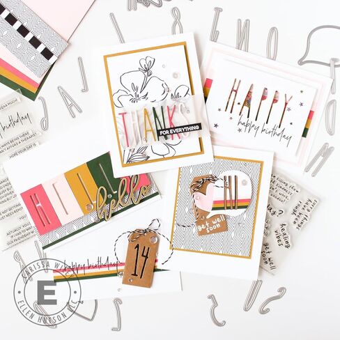 Ellen Hutson, Essentials by Ellen, Color Me Paper Strips: Small Die Set, Cut Perfect Stripes (7" x 1/4" and 7" x 1/8"), Card Making, Scrapbooking, Die Cutting, DIY, Papercrafts in Saudi Arabia