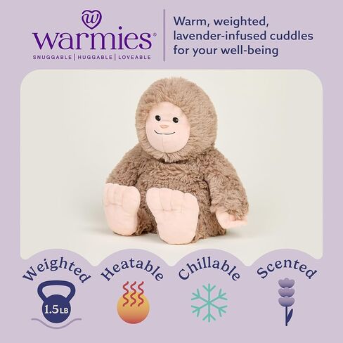 warmies Microwavable & Weighted Stuffed Animals, Bigfoot - Heated Stuffed Animal Plushie for Warmth & Comfort - Cute Soft Plush Toys for Adults & Children (Boys, Girls, Babies & Toddlers) in Saudi Arabia