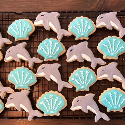 مجموعة أدوات تقطيع البسكويت من أندر ذا سي كريتشرز - 3 بوصات - 7 قطع - سمك القرش، نجمة البحر، الصدف، فرس البحر، الحوت، الأخطبوط، قوالب قطع بسكويت الأسماك للأطفال في حفلات أعياد الميلاد. in Kuwait