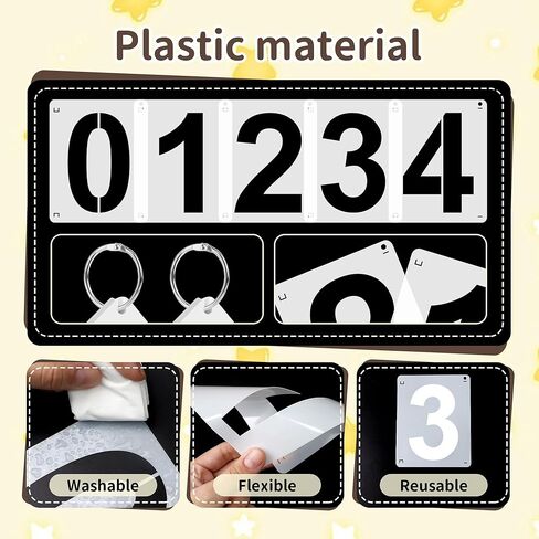 4,6,8 Inch Number Stencils 30Pcs Plastic Stencils Reusable Washable Curb Stencil Kit for Address Painting 0-9 Large Number Stencil Digital Templates for Spray Painting DIY Crafts Address Signs in Saudi Arabia