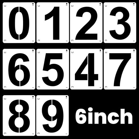4,6,8 Inch Number Stencils 30Pcs Plastic Stencils Reusable Washable Curb Stencil Kit for Address Painting 0-9 Large Number Stencil Digital Templates for Spray Painting DIY Crafts Address Signs in Saudi Arabia