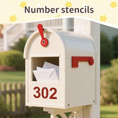 4,6,8 Inch Number Stencils 30Pcs Plastic Stencils Reusable Washable Curb Stencil Kit for Address Painting 0-9 Large Number Stencil Digital Templates for Spray Painting DIY Crafts Address Signs in Saudi Arabia