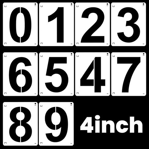 4,6,8 Inch Number Stencils 30Pcs Plastic Stencils Reusable Washable Curb Stencil Kit for Address Painting 0-9 Large Number Stencil Digital Templates for Spray Painting DIY Crafts Address Signs in Saudi Arabia