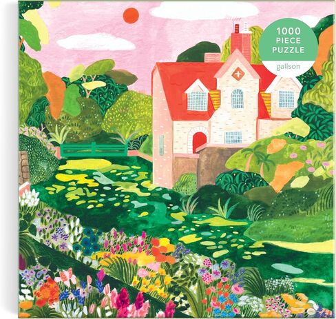 Galison Blooming Meadow – 1000 Piece Jigsaw Puzzle Featuring Beautiful Artwork of A Cottage in A Spring Meadow in Saudi Arabia