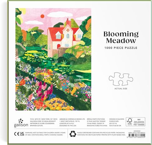 Galison Blooming Meadow – 1000 Piece Jigsaw Puzzle Featuring Beautiful Artwork of A Cottage in A Spring Meadow in Saudi Arabia