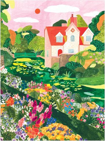 Galison Blooming Meadow – 1000 Piece Jigsaw Puzzle Featuring Beautiful Artwork of A Cottage in A Spring Meadow in Saudi Arabia