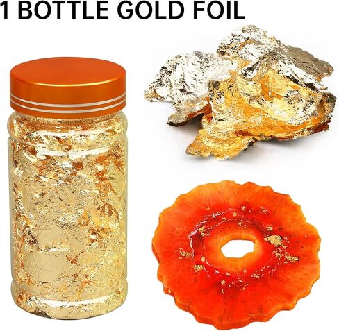 LotFancy Epoxy Resin Molds Set - 2 pcs 5" Irregular Round Flower Coaster, 1 pcs 9.5"x4.25" Glass Holder, with Gold Foil and Stirrers, DIY Silicone Wine Reck Mold in Saudi Arabia