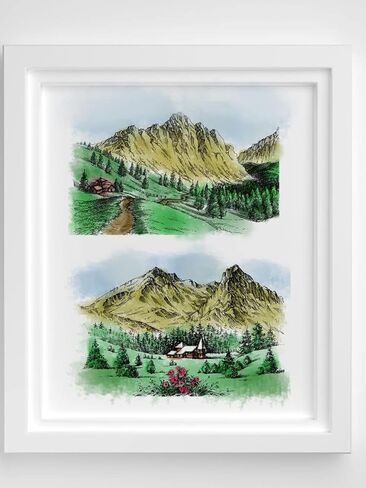 2 PCS Mountain Forest Background Clear Stamps for Card Making and Photo Album Decorations, Natural Scenery Transparent Rubber Stamps Seal for DIY Scrapbooking in Saudi Arabia