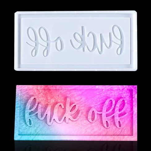 DIYBravo Resin Mold Silicon Letter Mold "Fuck Off" Word Sign Epoxy Resin Casting Craft DIY Personality for Door Decor Hanging Sign Creactive Funny in Saudi Arabia