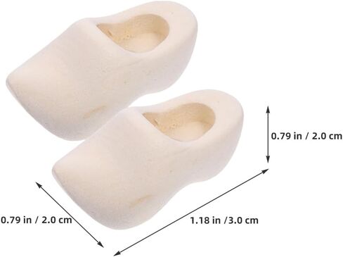 TOYANDONA 6 Pairs Mini Wood Shoes Unfinished Wooden Dollhouse Accessories Blank Dutch Clogs for DIY Crafts and Miniature Doll Decorations in Saudi Arabia