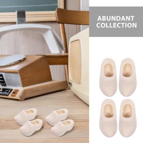 TOYANDONA 6 Pairs Mini Wood Shoes Unfinished Wooden Dollhouse Accessories Blank Dutch Clogs for DIY Crafts and Miniature Doll Decorations in Saudi Arabia
