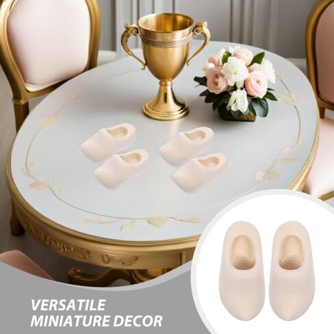 TOYANDONA 6 Pairs Mini Wood Shoes Unfinished Wooden Dollhouse Accessories Blank Dutch Clogs for DIY Crafts and Miniature Doll Decorations in Saudi Arabia