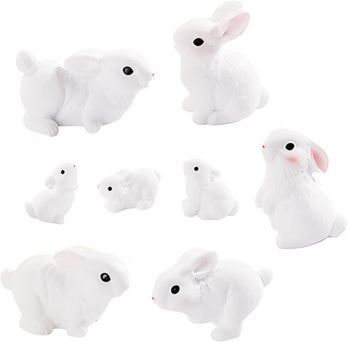 40 Pcs Rabbit Mini Resin Figurines BunnyMiniature Ornaments for Easter DIY Craft Fairy Garden Dollhouse Decor in Saudi Arabia