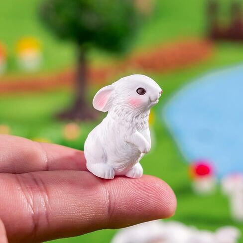 40 Pcs Rabbit Mini Resin Figurines BunnyMiniature Ornaments for Easter DIY Craft Fairy Garden Dollhouse Decor in Saudi Arabia