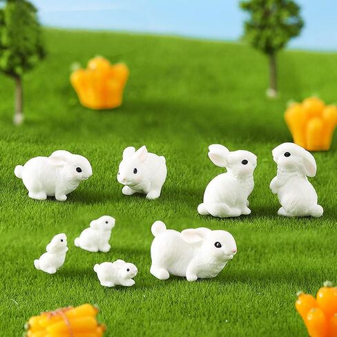 40 Pcs Rabbit Mini Resin Figurines BunnyMiniature Ornaments for Easter DIY Craft Fairy Garden Dollhouse Decor in Saudi Arabia