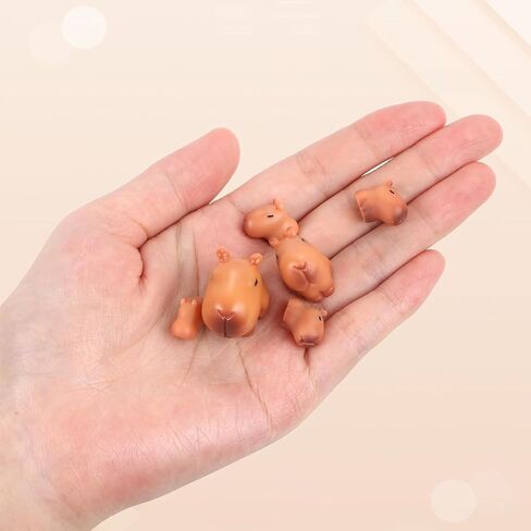 6 Pcs Mini Capybara Family - Resin Animal Figurines for Fairy Garden, Dollhouse Miniatures, Outdoor Cake Toppers, Home Decor, Gift for Nature Enthusiasts（3 Sizes） in Saudi Arabia