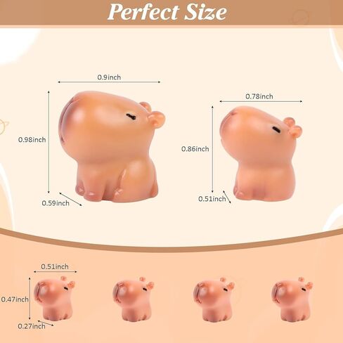 6 Pcs Mini Capybara Family - Resin Animal Figurines for Fairy Garden, Dollhouse Miniatures, Outdoor Cake Toppers, Home Decor, Gift for Nature Enthusiasts（3 Sizes） in Saudi Arabia