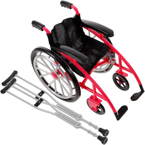 1Set Miniature Wheelchair Crutch Ornaments Doll House Decor Playset for DIY Micro Landscape Layout Realistic House Dollhouse Accessories Decor in Saudi Arabia