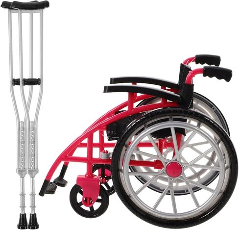 1Set Miniature Wheelchair Crutch Ornaments Doll House Decor Playset for DIY Micro Landscape Layout Realistic House Dollhouse Accessories Decor in Saudi Arabia