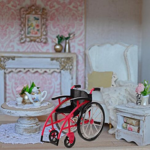 1Set Miniature Wheelchair Crutch Ornaments Doll House Decor Playset for DIY Micro Landscape Layout Realistic House Dollhouse Accessories Decor in Saudi Arabia