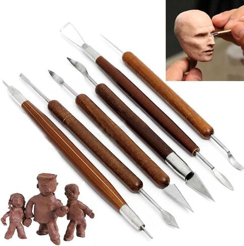 6pcs/ Set of Precision Carved Clay Sculpture Tools, Ceramic Clay Sculpture Tool Set, DIY Production, Carving Tool Scraper in Saudi Arabia
