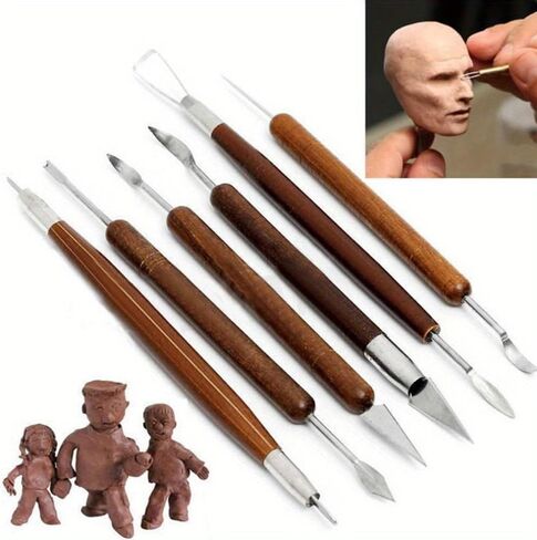 6pcs/ Set of Precision Carved Clay Sculpture Tools, Ceramic Clay Sculpture Tool Set, DIY Production, Carving Tool Scraper in Saudi Arabia