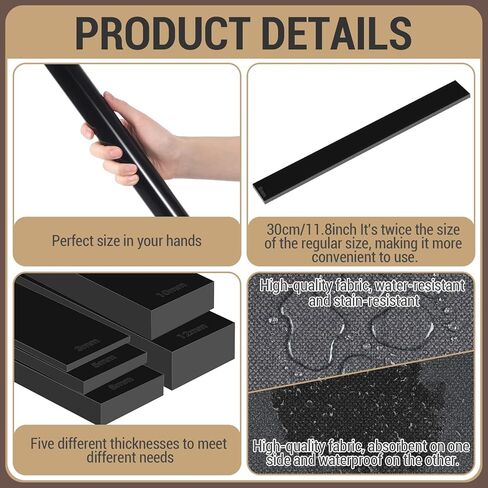 Fiwochic 12 Pcs Acrylic Pottery Tools Set Includes 1 Acrylic Clay Rolling Pin Sculpting Polymer Clay Tools 1 Stain Resistant Tablecloth and 10 Pcs 5 Size Teaching Rolling Mud Stick Guide(Black) in Saudi Arabia