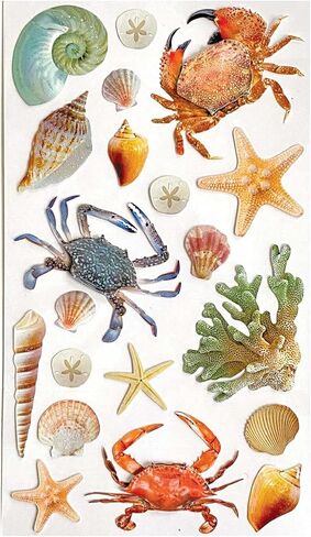 Paper House Productions Die-Cut Dimensional & Glitter Accent Scrapbook Sticker Sheet - Sea Treasures in Saudi Arabia