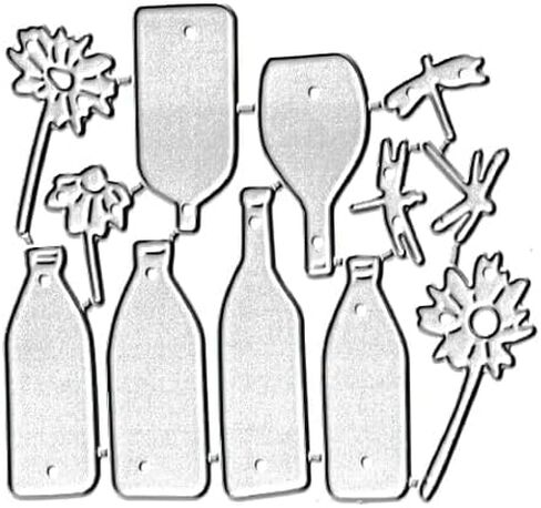 Bottle Flowers Frame Dies Metal Die Cuts, Bottle Flowers Frame Cutting Dies Cut Stencils for DIY Scrapbooking Cards Photo Album Decorative Embossing Paper Dies for Scrapbooking Card Making in Saudi Arabia