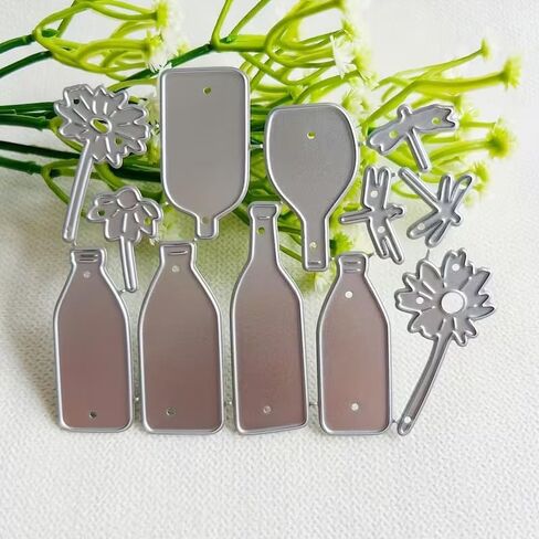Bottle Flowers Frame Dies Metal Die Cuts, Bottle Flowers Frame Cutting Dies Cut Stencils for DIY Scrapbooking Cards Photo Album Decorative Embossing Paper Dies for Scrapbooking Card Making in Saudi Arabia