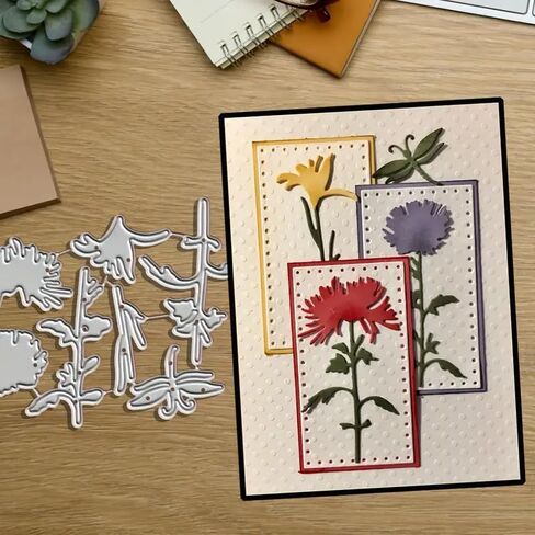 Floral Flowers Dies Metal Die Cuts, Floral Flowers Frame Cutting Dies Cut Stencils for DIY Scrapbooking Cards Photo Album Decorative Embossing Paper Dies for Scrapbooking Card Making in Saudi Arabia