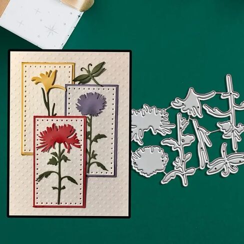 Floral Flowers Dies Metal Die Cuts, Floral Flowers Frame Cutting Dies Cut Stencils for DIY Scrapbooking Cards Photo Album Decorative Embossing Paper Dies for Scrapbooking Card Making in Saudi Arabia