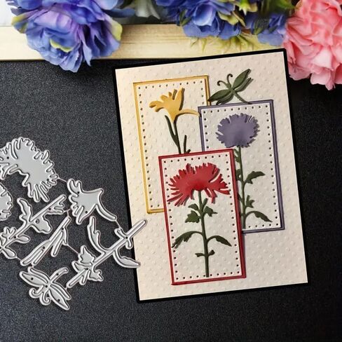 Floral Flowers Dies Metal Die Cuts, Floral Flowers Frame Cutting Dies Cut Stencils for DIY Scrapbooking Cards Photo Album Decorative Embossing Paper Dies for Scrapbooking Card Making in Saudi Arabia