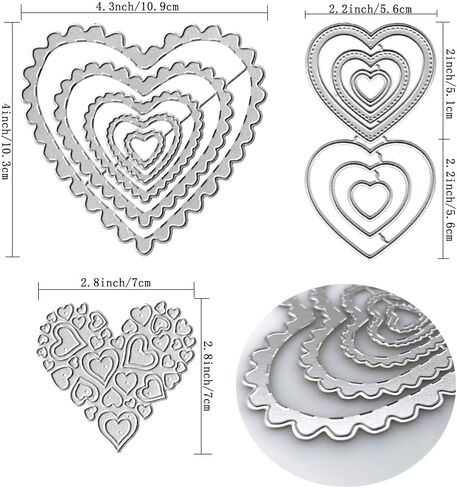 Metal Heart Die Cuts for Card Making Love Frame Wedding Cutting Dies Stencils for DIY Scrapbooking Paper Crafting in Saudi Arabia