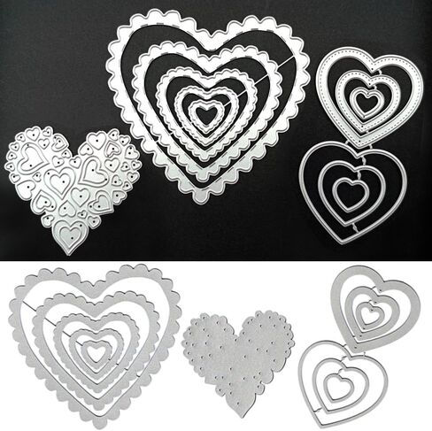 Metal Heart Die Cuts for Card Making Love Frame Wedding Cutting Dies Stencils for DIY Scrapbooking Paper Crafting in Saudi Arabia