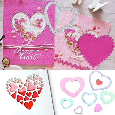 Metal Heart Die Cuts for Card Making Love Frame Wedding Cutting Dies Stencils for DIY Scrapbooking Paper Crafting in Saudi Arabia