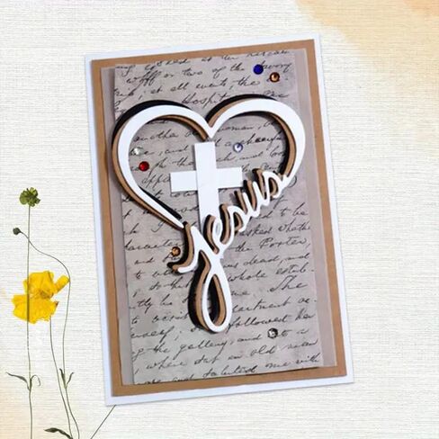 Heart-Shaped Love Cross Letter Metal Die Cuts,Flower Branch Leaf Cutting Dies Cut Stencils for DIY Scrapbooking Album Decorative Embossing Paper Dies Card Making in Saudi Arabia