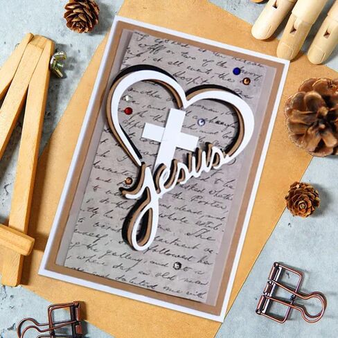 Heart-Shaped Love Cross Letter Metal Die Cuts,Flower Branch Leaf Cutting Dies Cut Stencils for DIY Scrapbooking Album Decorative Embossing Paper Dies Card Making in Saudi Arabia