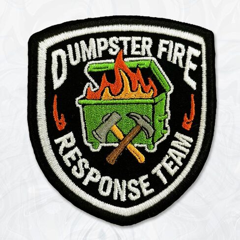 رقعة فريق الاستجابة للحريق من Dumpster، 3 بوصات مخيطة على الحديد Onunny Sarcastic Workplace Office Chaos Coworker بقع مطرزة لحقيبة الظهر، وسترة، وقبعة، وجينز هدية موحدة للرجال والنساء والأطفال مقاس 3 بوصات in Saudi Arabia