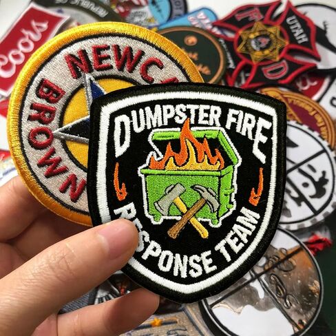 رقعة فريق الاستجابة للحريق من Dumpster، 3 بوصات مخيطة على الحديد Onunny Sarcastic Workplace Office Chaos Coworker بقع مطرزة لحقيبة الظهر، وسترة، وقبعة، وجينز هدية موحدة للرجال والنساء والأطفال مقاس 3 بوصات in Saudi Arabia